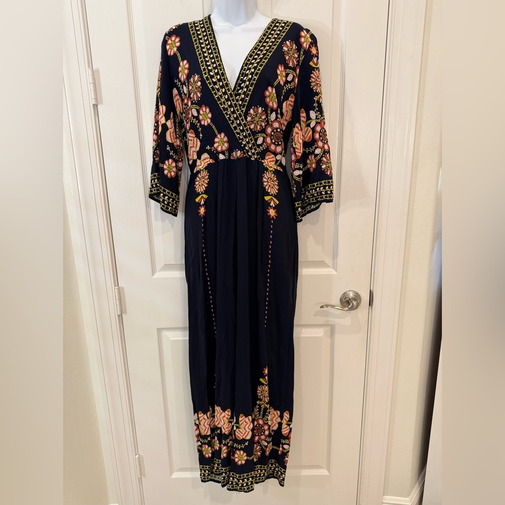 Blue Floral Jumpsuit Medium